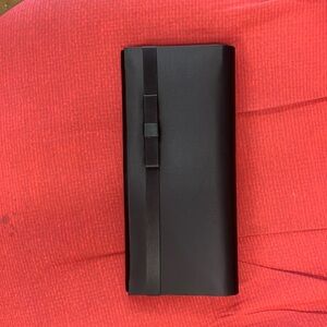 Bloomingdale’s Vintage Satin Clutch with front bow embellishment